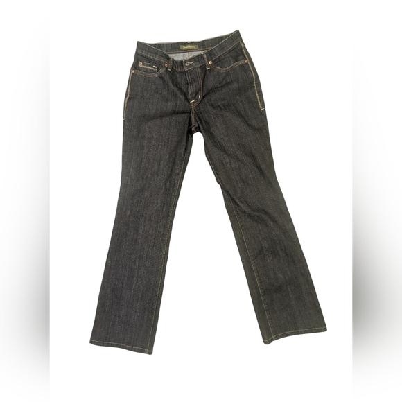 David Kahn Dark Wash Bootcut Jeans Size 28 Y2K Stitch Detail - Picture 2 of 6